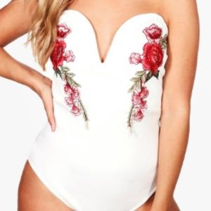 Ivory Floral Bodysuit